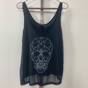 3/$10 !!! IT CLOSET Black Tank w/ Skull